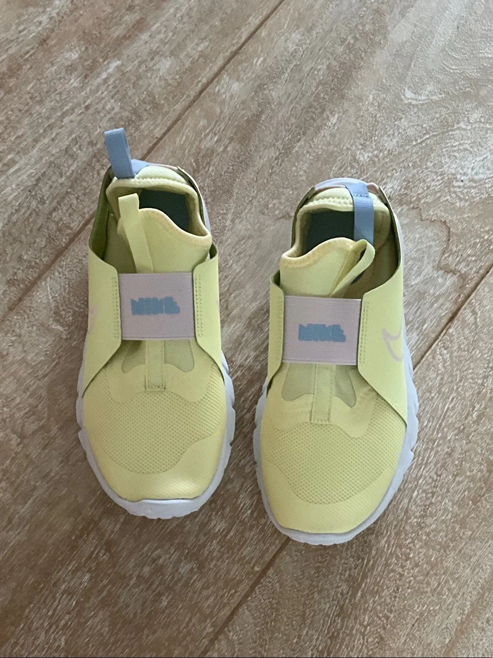 Nike Kids Flex Runner Slip-On Sneakers in Pale Yellow